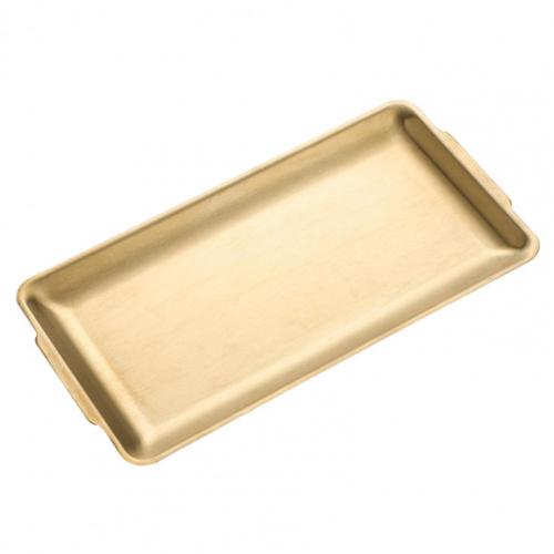 Stainless Steel Baking Tray Steamed Sausage Dish Rectangle Fruit Plate Pizza Bread Pastry Storage Tray Bakeware Tool for Kitchen: Golden L