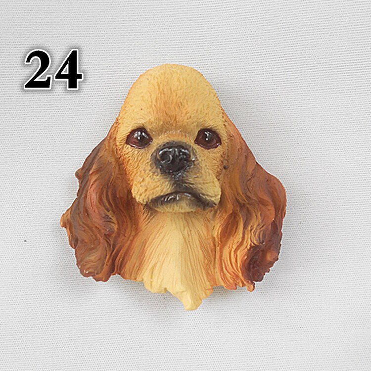 Realistic Pet Dog Fridge Magnets Resin Strong Magnet Refrigerator Stickers Souvenir Cartoon Fridge Sticker Decor: 24