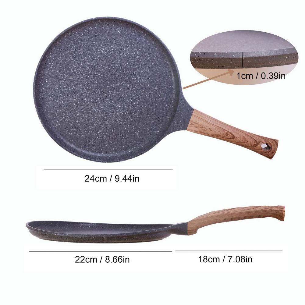 Pancake Pan Frying Eggs Household Non-stick Small Flat-bottomed Frying Pan Aluminum Alloy Pancake Shallow Frying Pan For Kitchen