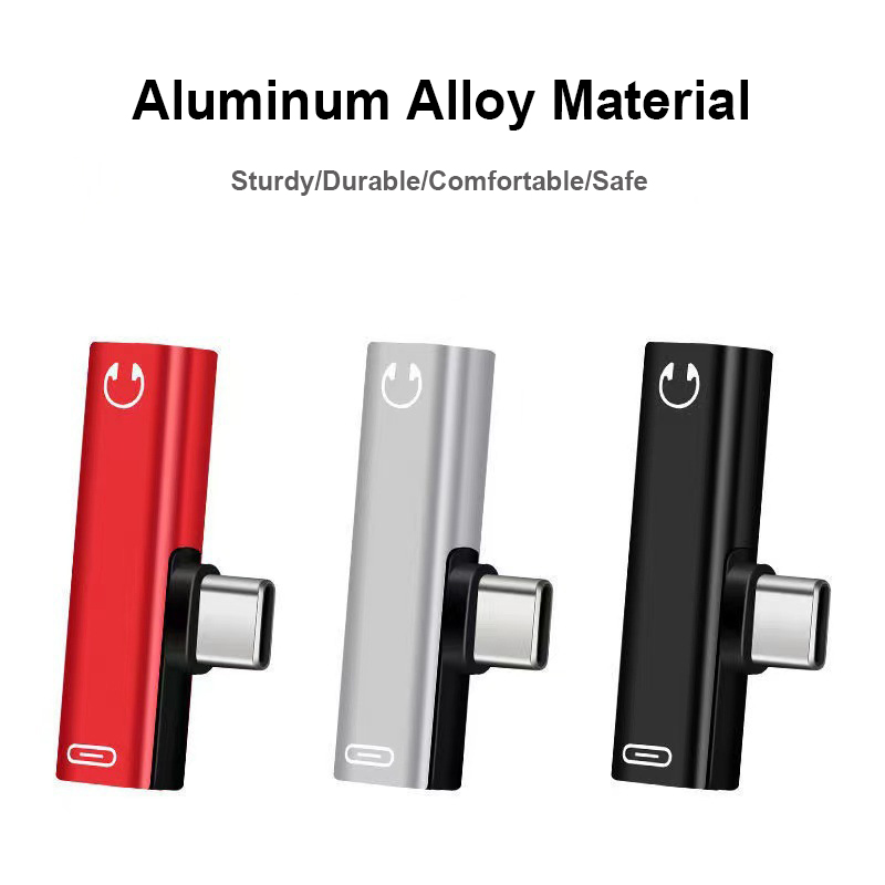 Dubbele functie TYPE-C NAAR 3,5 mm audio- en oplaadadapter, hoofdtelefoonaansluiting converter Aux-adapter hoofdtelefoonconverterkabel