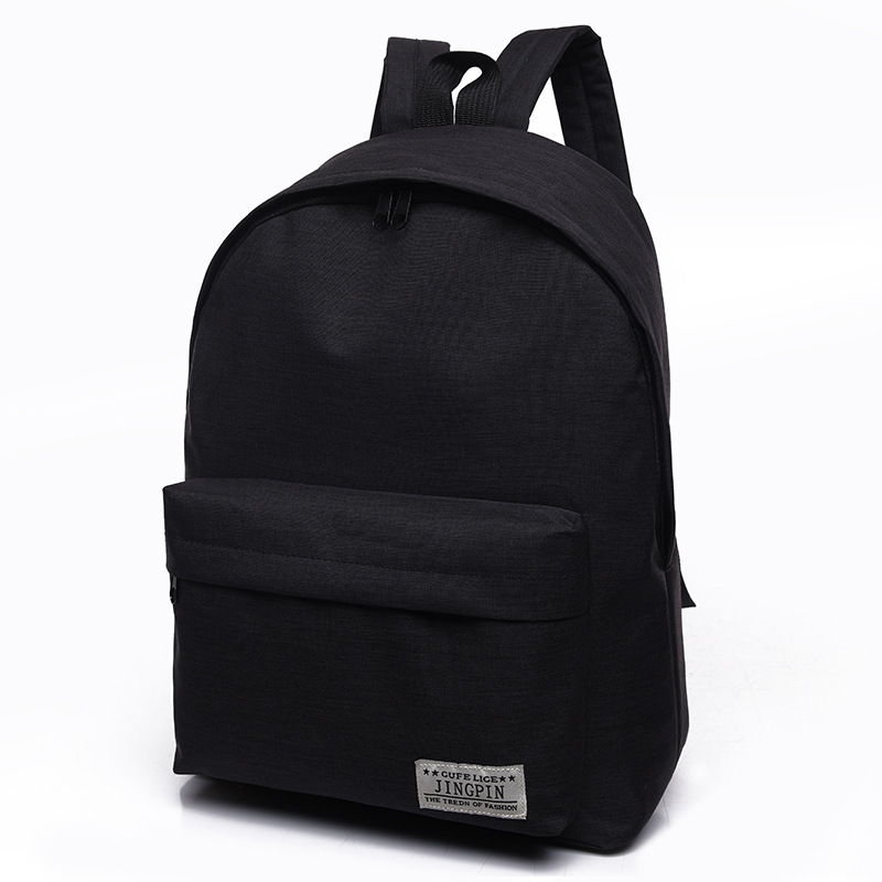 Mannen Mannelijke Canvas Zwarte Rugzak Student School Rugzak Tassen Voor Tieners Casual Rugzak Travel Dagrugzak ZF10023: Black