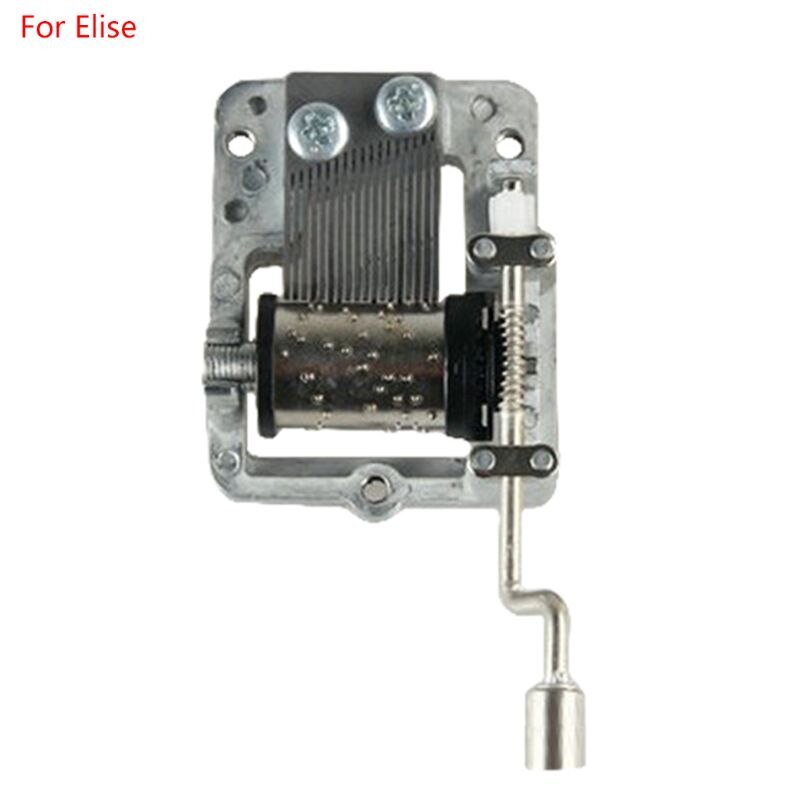 Retro Diy Mechanische Mini Hand Crank Metal Muziek Case Beweging: Blauw