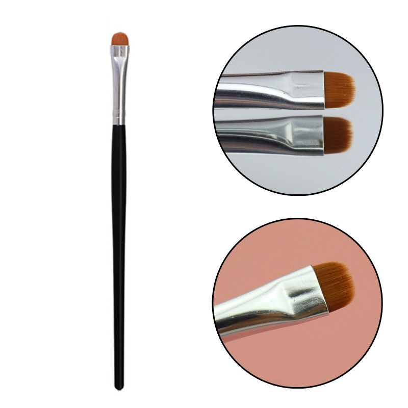 Flacher Augenbrauenpinsel, ultradünne Augenbrauen, machen-hoch-Pinsel, Eyeliner-Pinsel, dünner Eyeliner, Augenbrauenkontur, Concealer, Schönheitspinsel-Werkzeug: Rosa