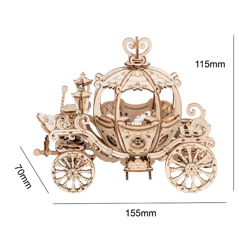 Children Kids 3D Puzzle Toy Model DIY Intellectual Educational Learning for Home NIN668: pumpkin car