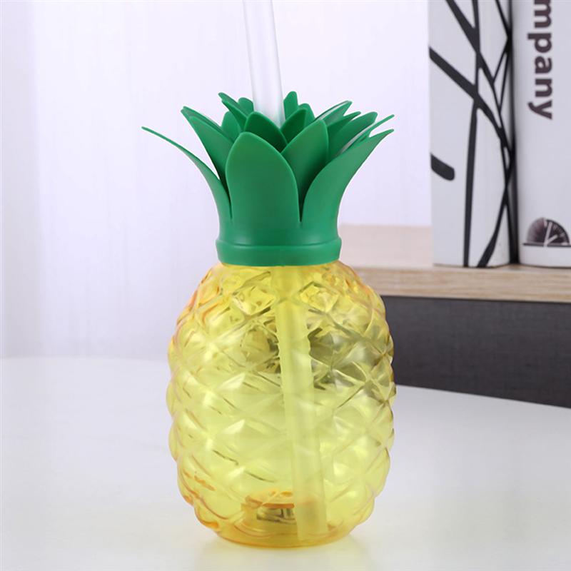 2Pcs Ananas En Aardbei Plastic Drinkbekers Party Beker Met Deksel En Stro
