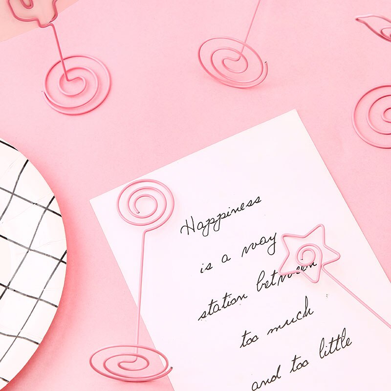 1 pièce de trombone en métal en forme de cœur, motif dessin animé, rose, pour fille, marque-page, papeterie, fournitures scolaires et de bureau