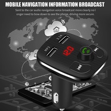 12V-24V Dual Usb-poort Auto-opladers Bluetooth Fm Zenders Handsfree Telefoon Bellen Auto Kits MP3 Speler modulator #809