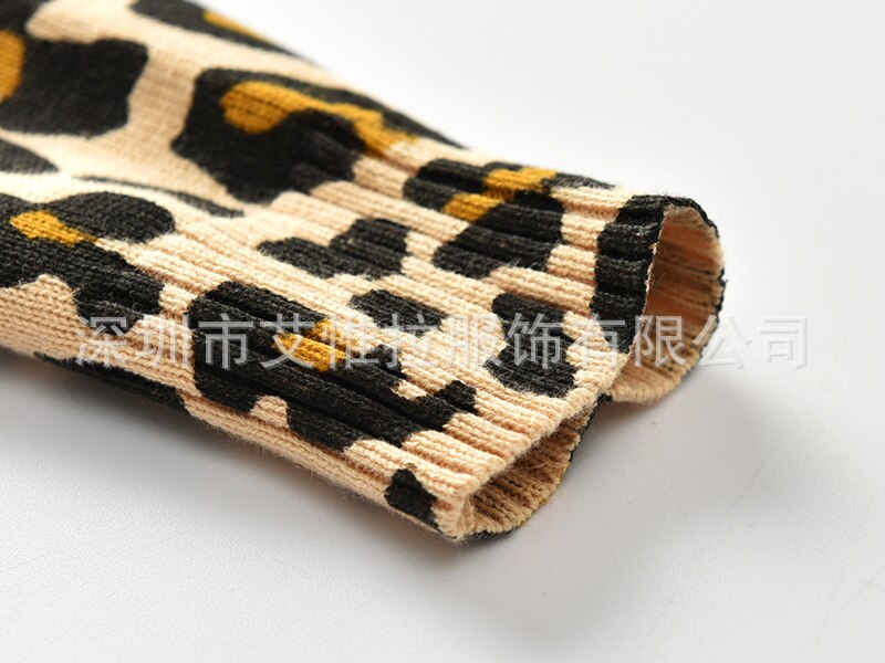 Kinderen kindertrui herfst lente babymeisje vest luipaardprint casual bovenkleding jas kleding 18m-6t