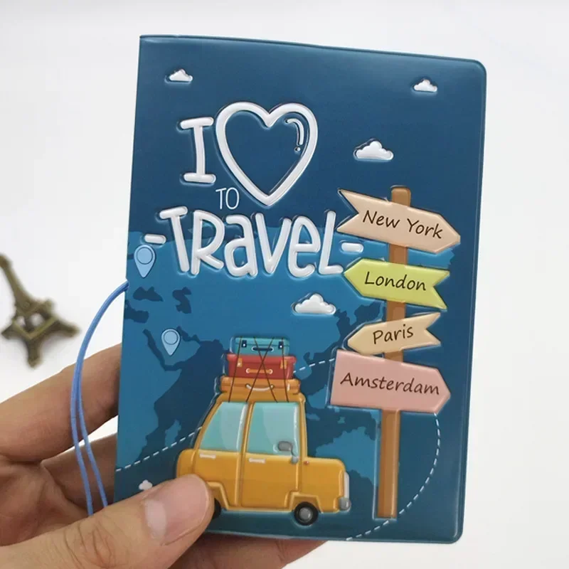 Travel Passport Cover Wallet Bag Letter Men Women Pu Leather ID Address Holder Portable Boarding Travel Accessories