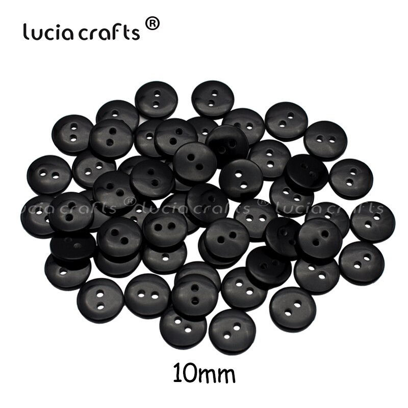 100pcs 9mm/10mm/12.5mm Zwart 2 Gaten Hars Flatblack Plastic Knoppen DIY Scrapbooking Craft kledingstuk Naaien Accessoires 4010152: Default Title