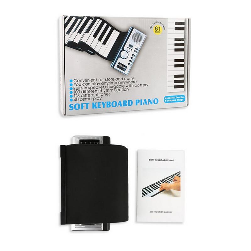 Portable Foldable 61 Keys Digital Roll Up Soft Keyboard Electronic Piano For Children Beginner Teclado Musical Instrumento Parts