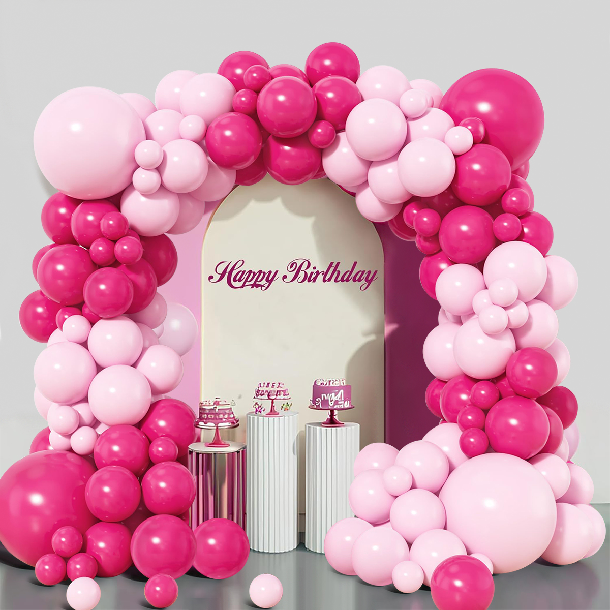 Kit de arco de guirnalda de Globos de mariposa rosa y morado, decoración para de boda, Globos para niños, confeti, Globos de látex, decoración para de bienvenida de bebé y cumpleaños