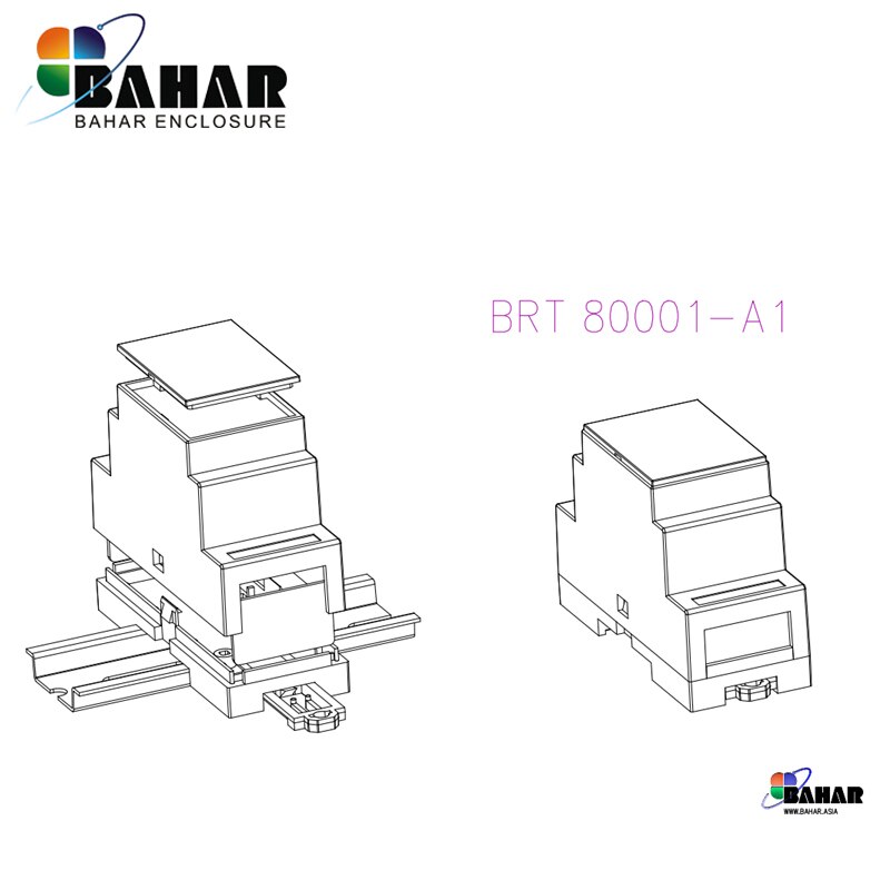 4PCS/1 Lot Din rail control box PLC industrial box din rail plastic enclosure diy junction box electronics case 87*60*36mm