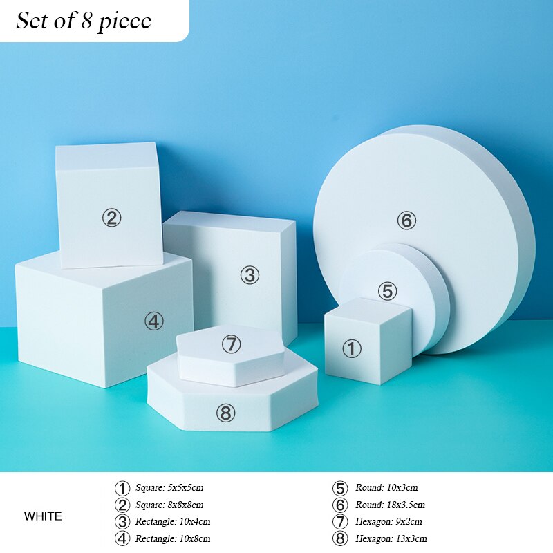 Product Photography Props Photography Foam Bubble Geometric Cube Set Photography Props: white