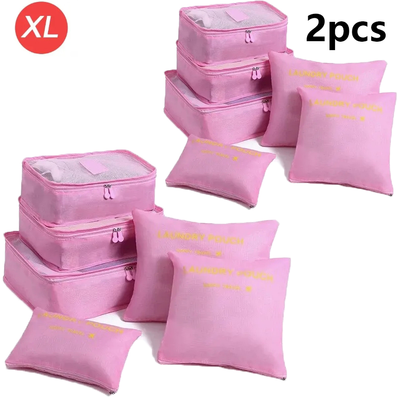 6-- delt stor reiseorganisator bærbar koffertorganisator klær sko sminkeveske bagasjeorganisator reiseoppbevaringsveske