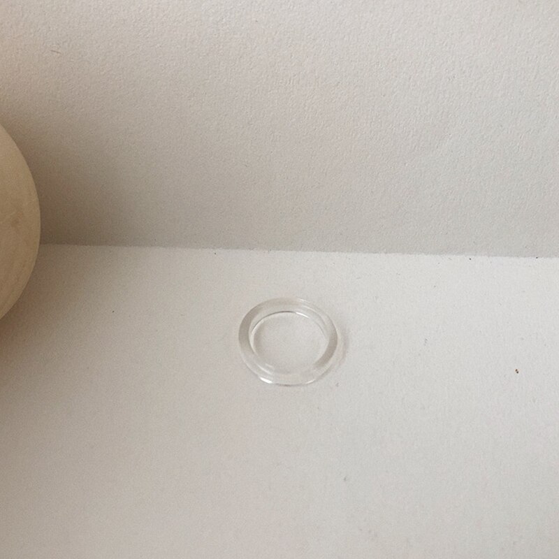 1Pc Kleurrijke Transparante Hars Ring Set Voor Vrouwen Korea Minimalistische Acryl Vrouwelijke Geometrische Ronde Ringen Sieraden Party: Clear