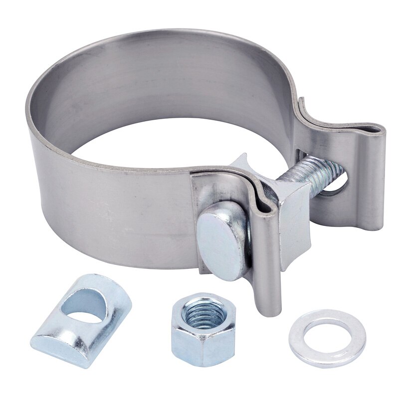 ESPEEDER 2.0 Inch High Strength Butt Joint Universal Stainless Steel Exhaust Clamp Band Kit 2'' Auto Turbo Pipe Clips