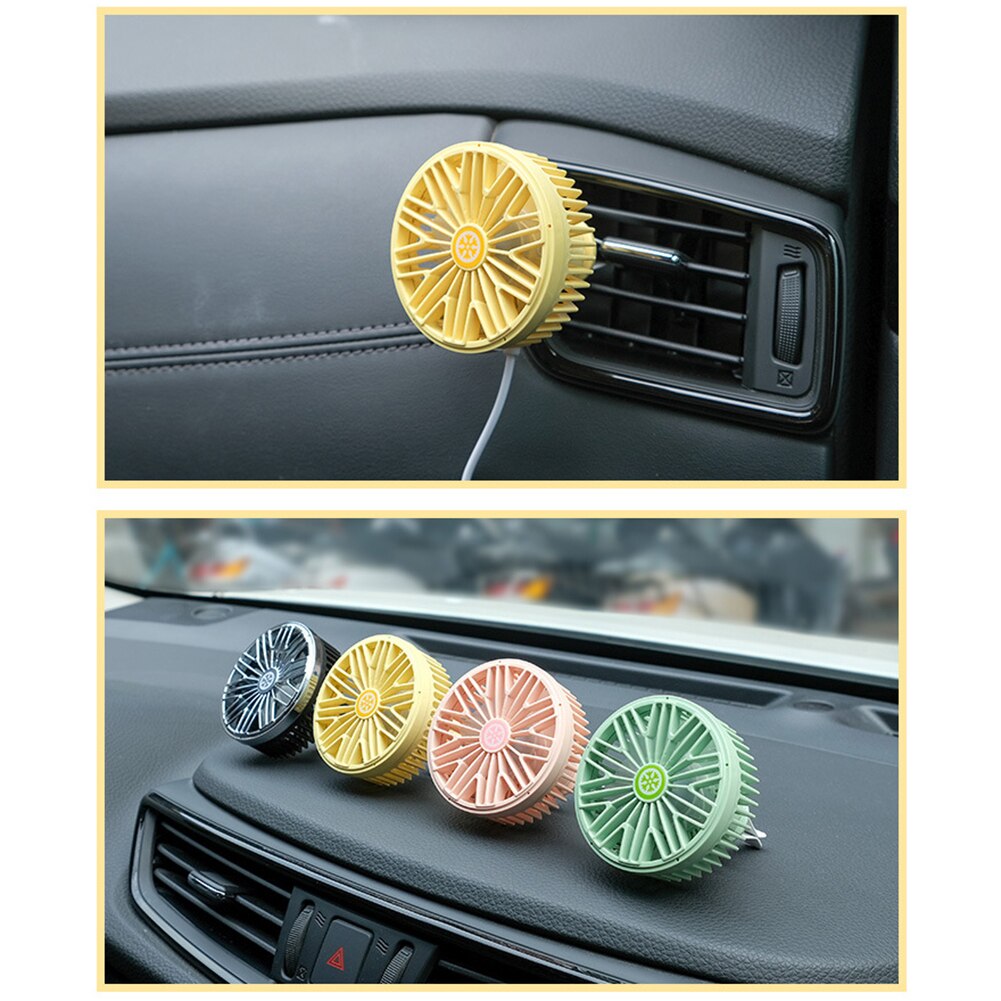 USB Auto Clip de rejilla de ventilación salida Mini ventilador LED luz 7 HOJA DE enfriador de aire Auto Clip de rejilla de ventilación salida Mini ventilador de luz LED