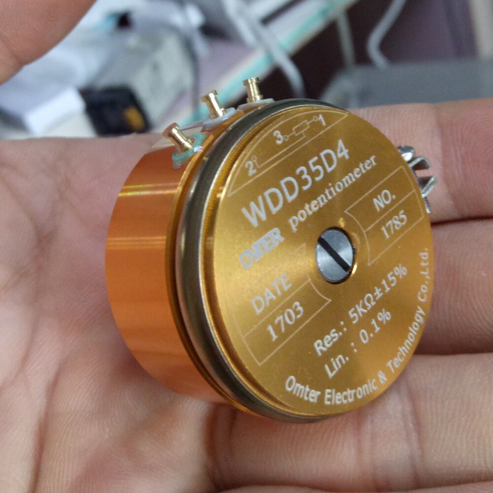 Potenciómetro de plástico conductor de precisión, sensor de desplazamiento angular, WDD35D-4, 1K, 2K, 5K, 10k