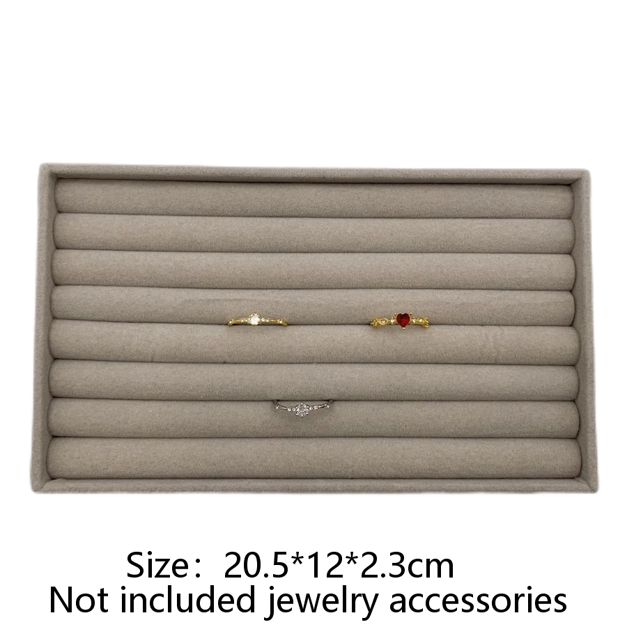 Fluwelen sieradendisplay Stapelbaar Prachtige sieradenhouder Draagbare ring Oorbellen Ketting Organizer Box Seguridad: GRIJS