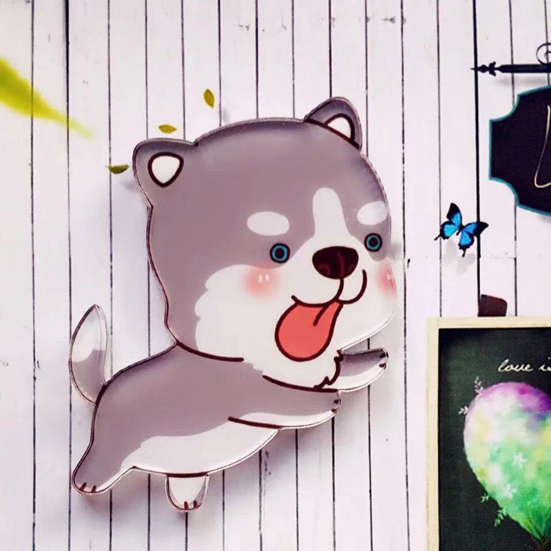 Schattige cartoon huisdier hond serie broches studenten favoriete doe-het-zelf kleding, schoenen, hoeden, tassen en accessoires badge hondenhalsband acryl: 9