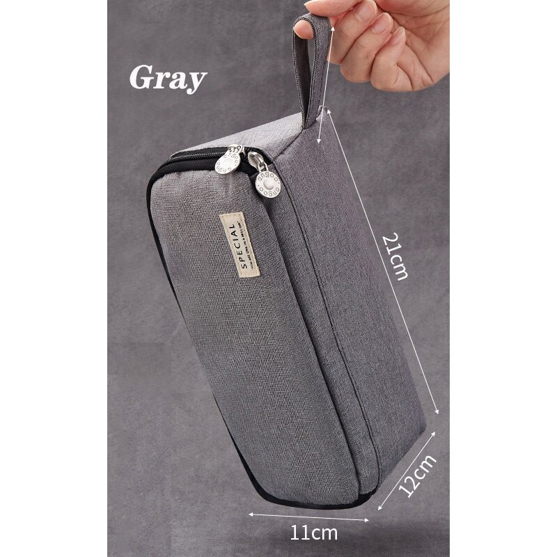 Exquisite Triangle Large Capacity Boys Pencil Case，School Pen Case Supplies Pencil Bag Pencils Pouch Stationery: Gray