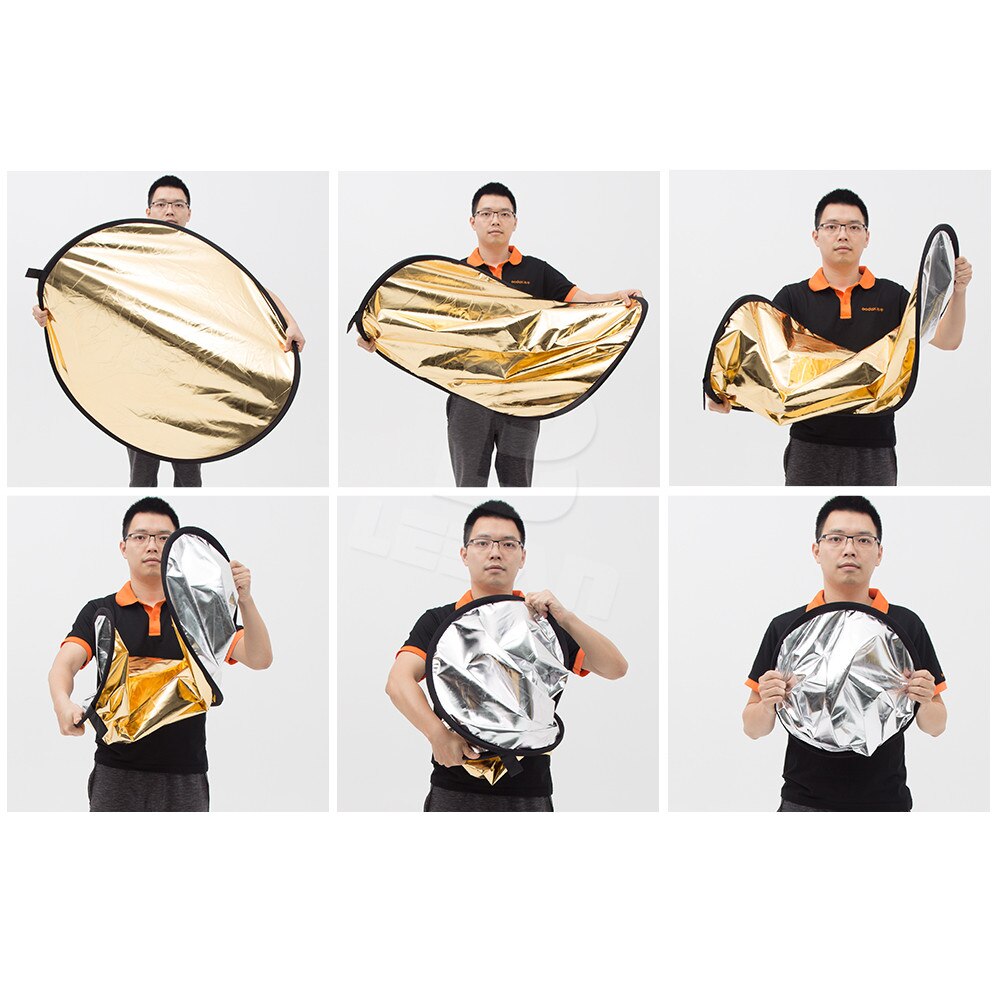 Godox 2in1 110cm réflecteur de photographie rond de lumière pliable pour Studio ou extérieur (2in1 110cm)