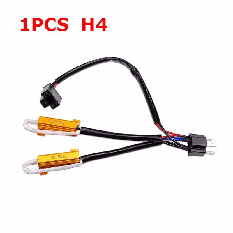 H4 50W 8Ohm Headlight Load Resistor Fog Lamps Decoder LED Canbus Connection Resistance Fog Lights Resistor: 1pcs Restior decoder