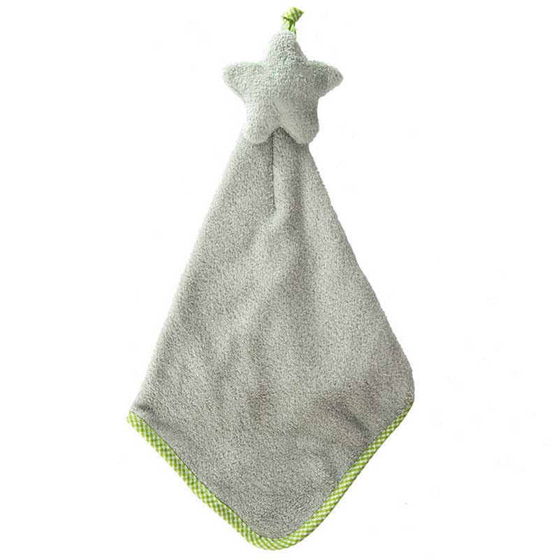 Baby Verpleegkundige Handdoek Baby Bad Handdoeken Zacht Koraal Fluwelen Cartoon Ster Opknoping Baden Handdoek Voor Kinderen Badkamer: green