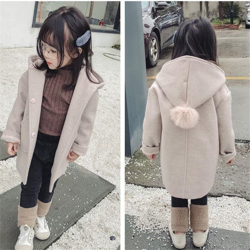 Winter Lange Jas Voor Meisjes Dikke Wollen Jas Meisjes Kapmantel Kids Bovenkleding Jassen Meisjes Jas Kinderen Jas Jas
