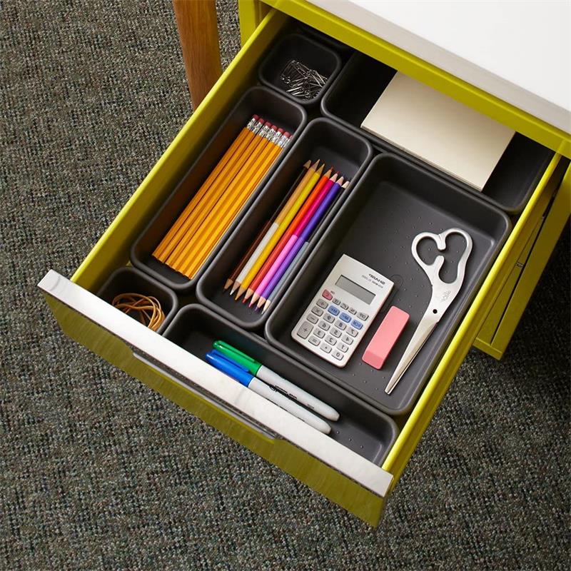 8 Uds. De organizadores de cajones, caja de almacenamiento con divisores de cajones estrechos entrelazados, para baño, oficina, cocina, herramienta de almacenamiento para el hogar