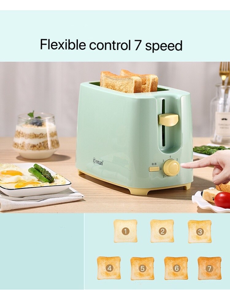 Portable Household Automatic Toaster Maker 2 Slices with Dust Cover Roaster Toast Sandwich Grill Oven For Breakfast