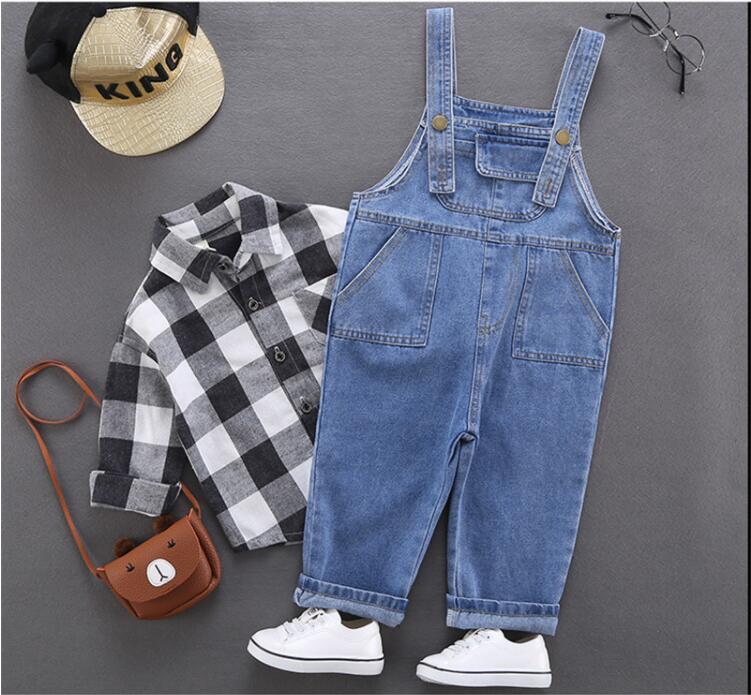 2-6Y Kid Jeans Kinderen Jeans Jongens Broek Denim Broek Koreaanse Kinderen Jeans Overalls Bib Broek Jeans Voor Jongens Kinderen Jongen kleding