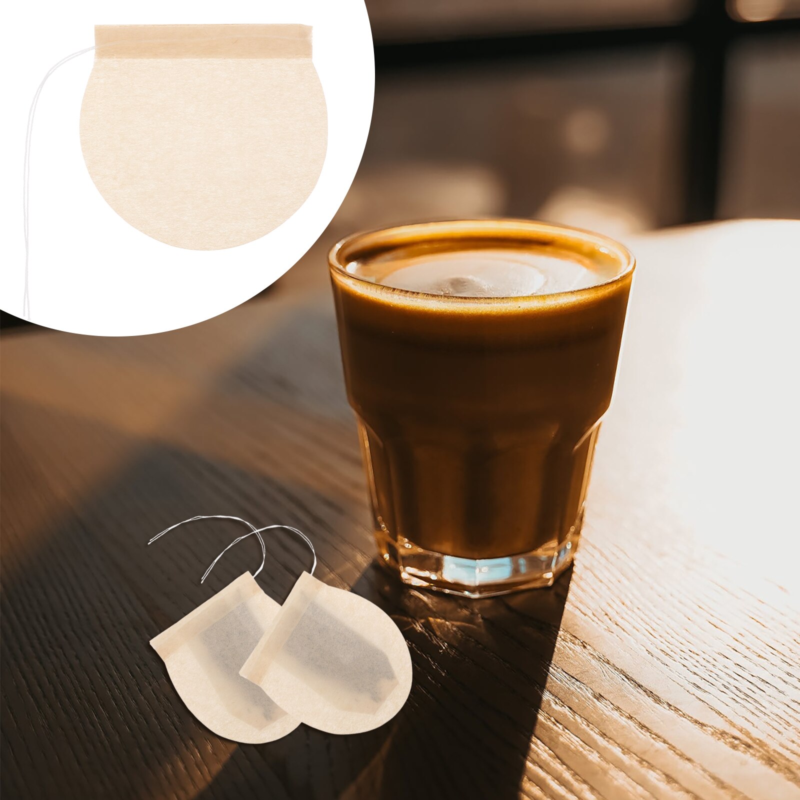 100pcs Tea Filter Bags Paper Tea Bag with Drawstring Paper Loose Leaf Tea Bags