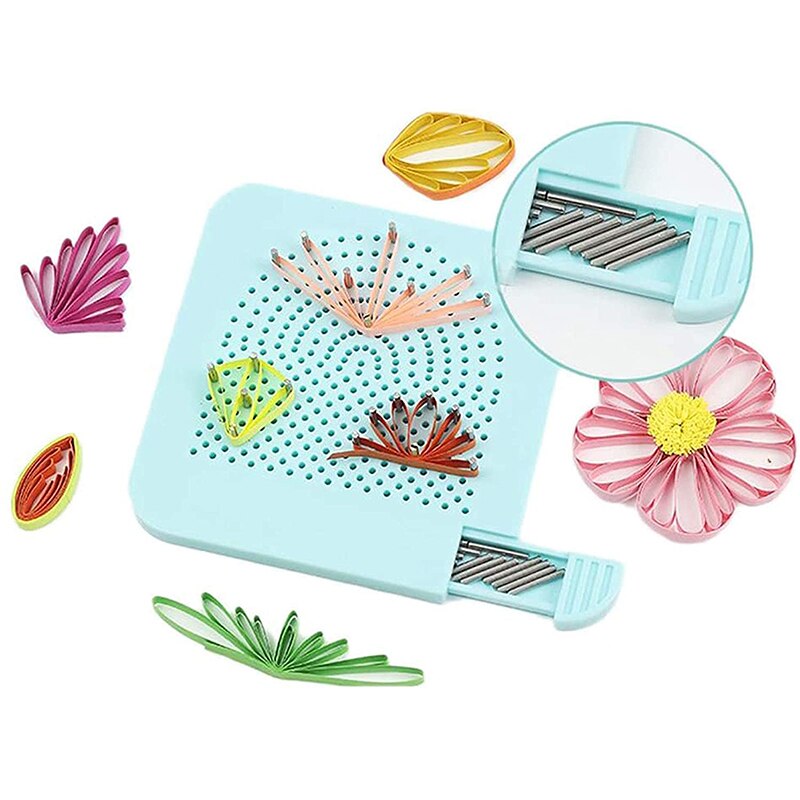 Recém-fácil hands-on diy quilling placa de enrolamento de papel com pinos para a fabricação de papel enrolador rolo quadrado artesanato diy ferramenta te889
