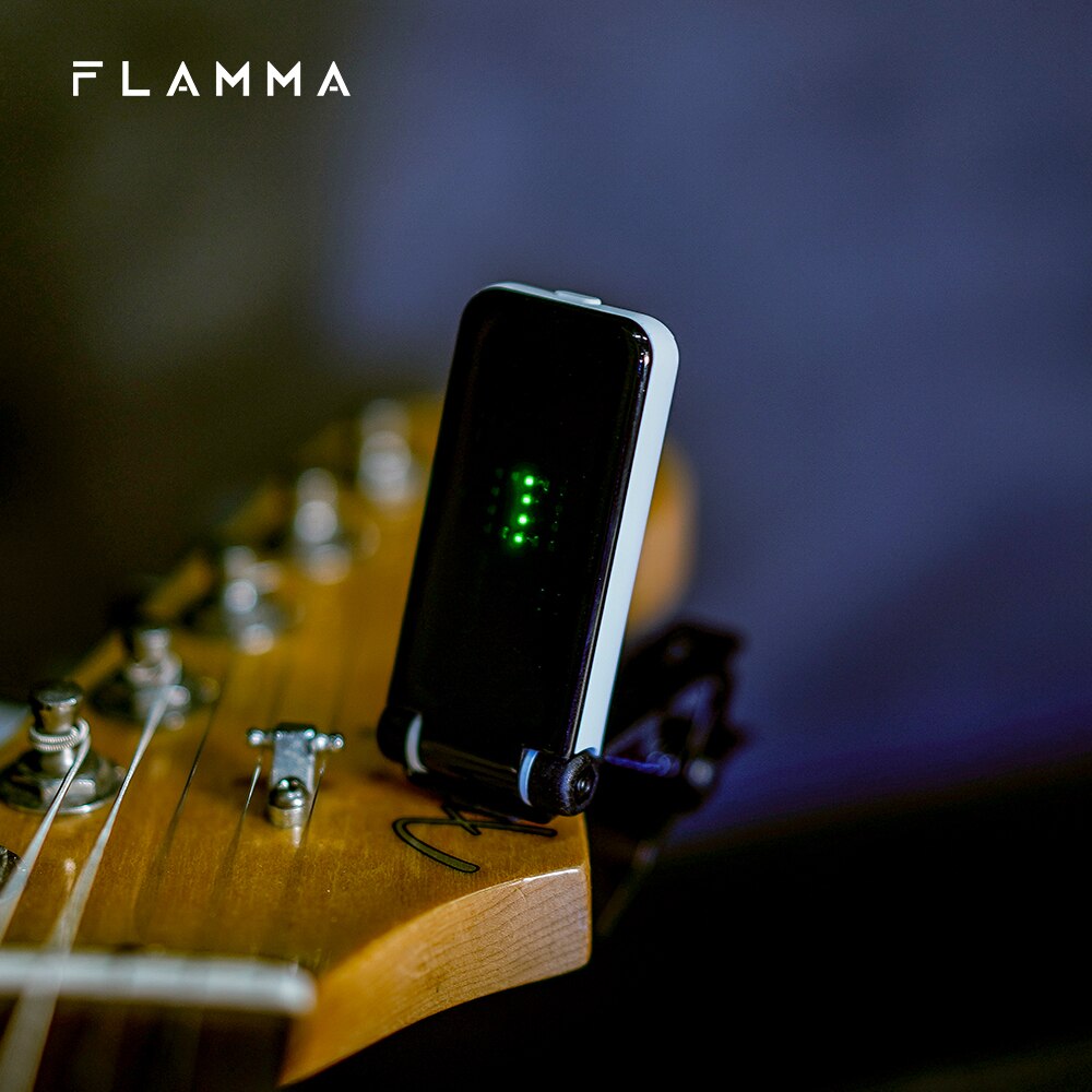 FLAMMA FT01 Clip-on Tuner for Electric Acoustic Guitar Bass Ukeleles All Instruments Christmas