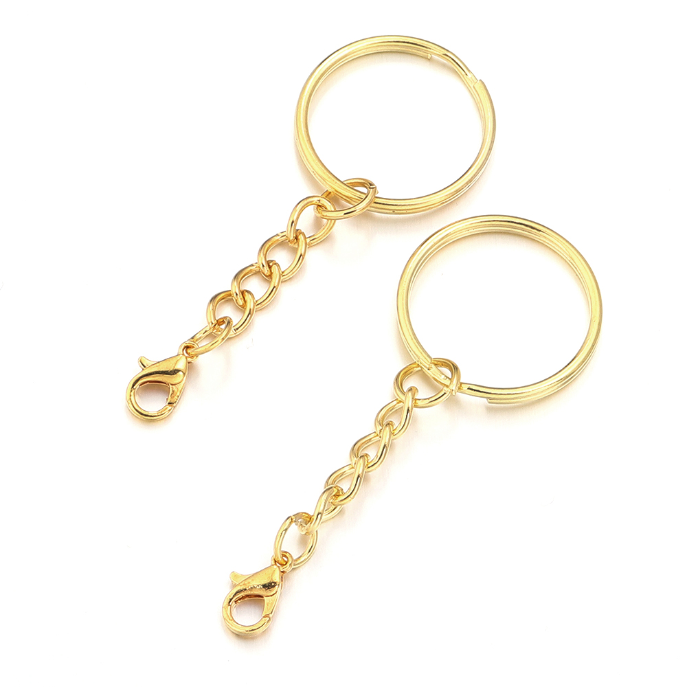 10 unids/lote llaveros de hierro llavero en blanco llavero con anilla dividida llavero anillos DIY hallazgos hacer accesorios de llavero: Verde