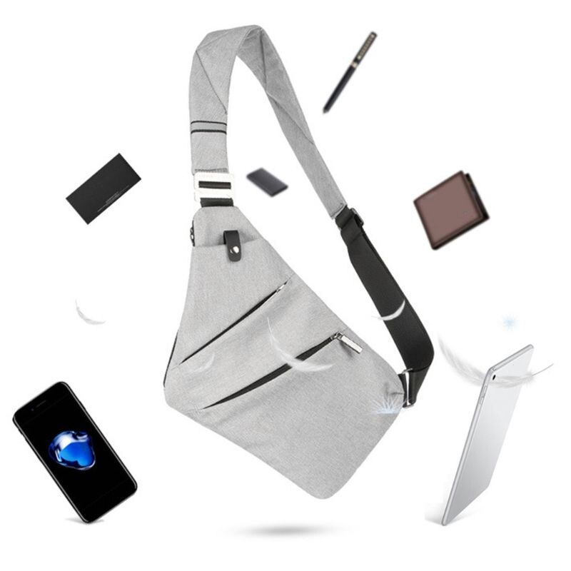 Osoce Men Nylon Crossbody Shoulder Chest Thin Sling Casual Bag Satchel