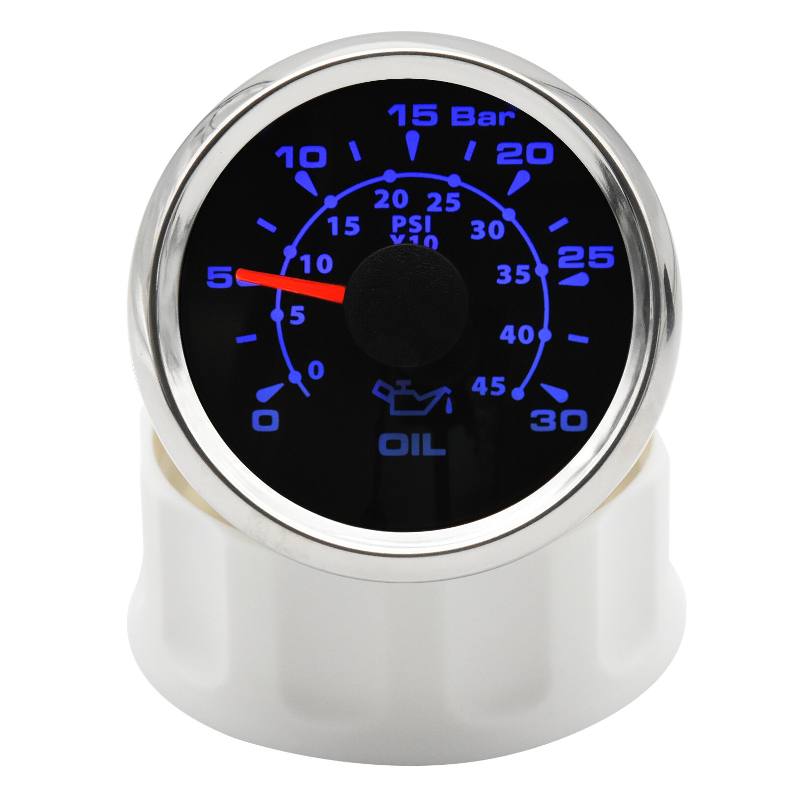 52mm 2&#39;&#39; Marine Boat Oil Pressure Gauge 0-5Bar 10Bar 30Bar Indicator Universal 12V/24V Car Pressure Meter with 7 Color Backlight