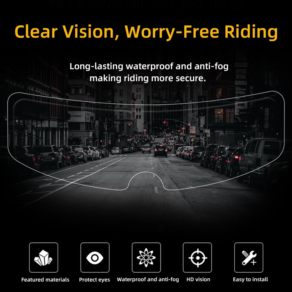 Hippcron Motorcycle Helmet Optional Clear Rainproof Film Anti Rain Clear Anti-Fog Patch Screen for Universal Helmets