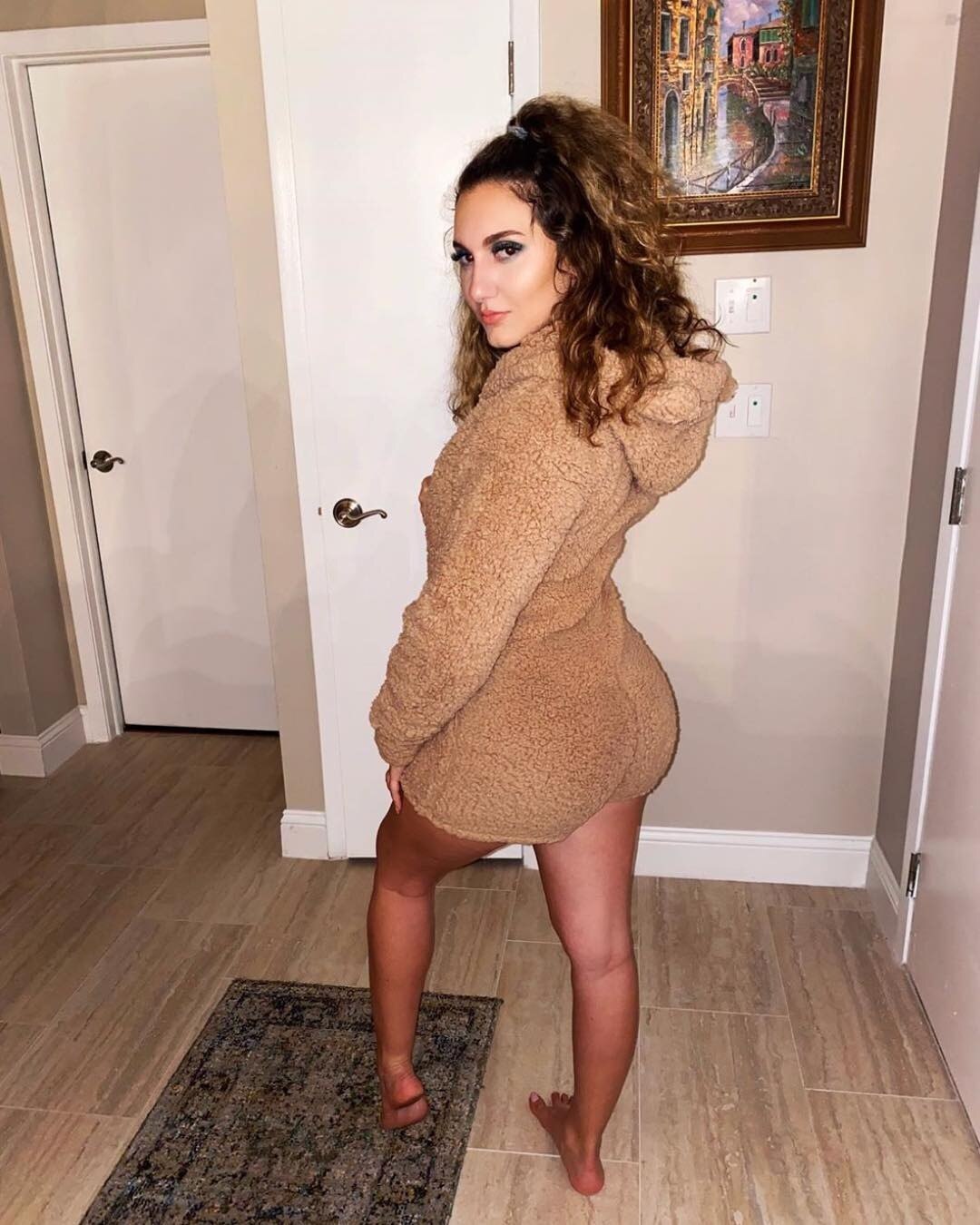 Women Cartoon Bear Sleepwear Solid Color Long Sleeve Side Pockets Warm Fuzzy Hooded Romper Short Jumpsuit Ladies Casual Homewear