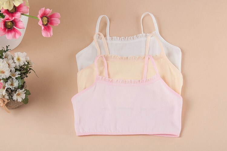 Summer Children's Clothes Girls Bras Sling Cotton Girls Training Bras For Girls Big Kids Girls Underwear Bra 3 Pieces/lot