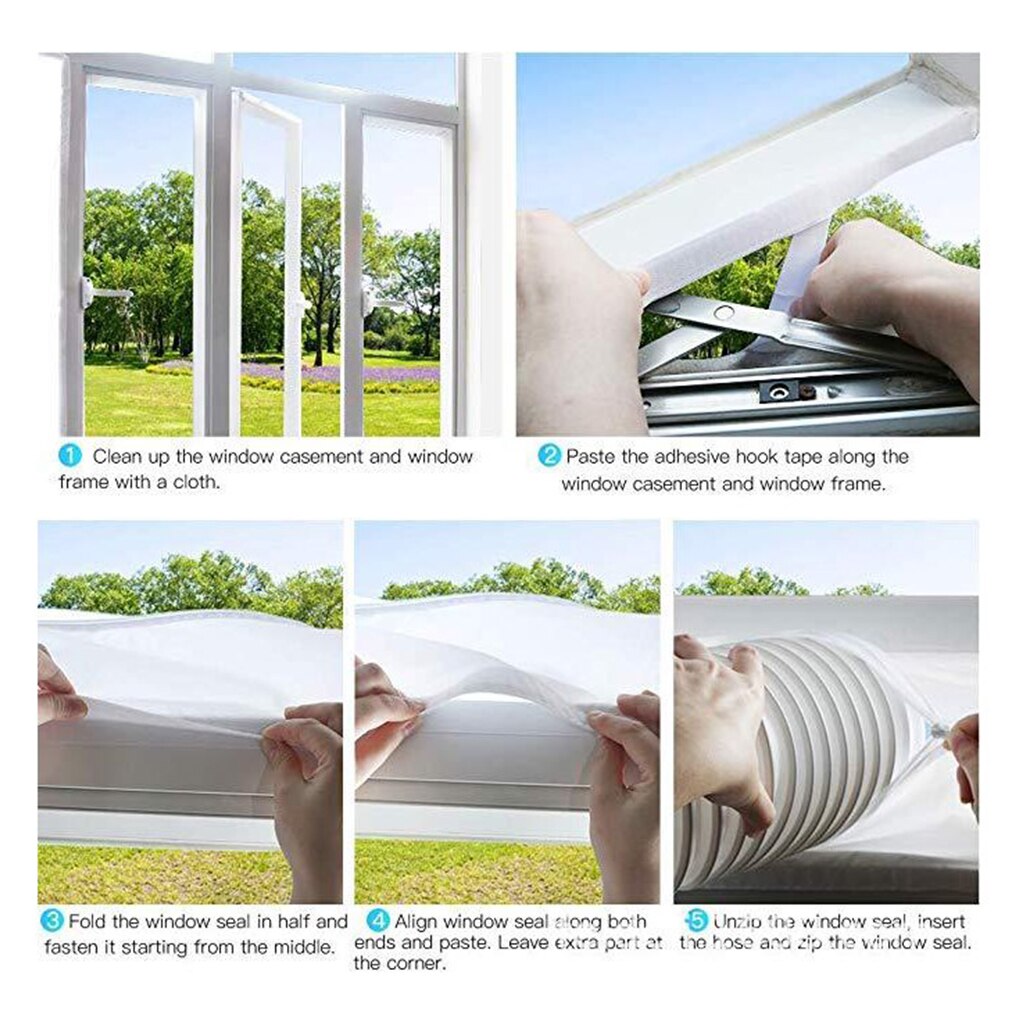 Universal Air Lock Window Seal Cloth Plate 2 3 4m Airs Stop Conditioner Outlet Window Sealing Kit for Mobile Air Conditioner