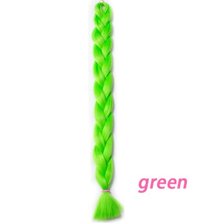 VERVES Vlechten Haar een stuk 82 inch Synthetische Warmte Fiber braid 165 g/stuk pure kleur gehaakte Jumbo Vlecht Hair Extensions: green