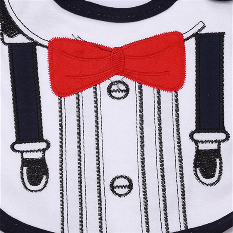 Style Baby Bibs Soft Cotton Washable Print Gentleman Baby Meal Scarf Cleaning Baby Accessories