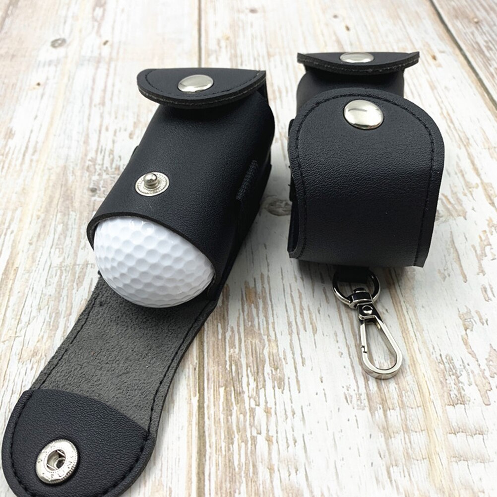 Draagbare Golfbal Kleine Taille Verpakking Tas Delicate Lederen Golf Kleine Accessoire Tas (Zwart)
