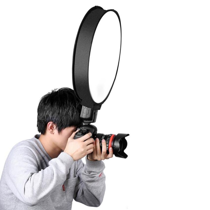 40CM Round Softbox Flash Diffuser Photography Flash Soft Box, SLR Camera Photo Folding Soft Box Flash Diffuser With Storage Bag