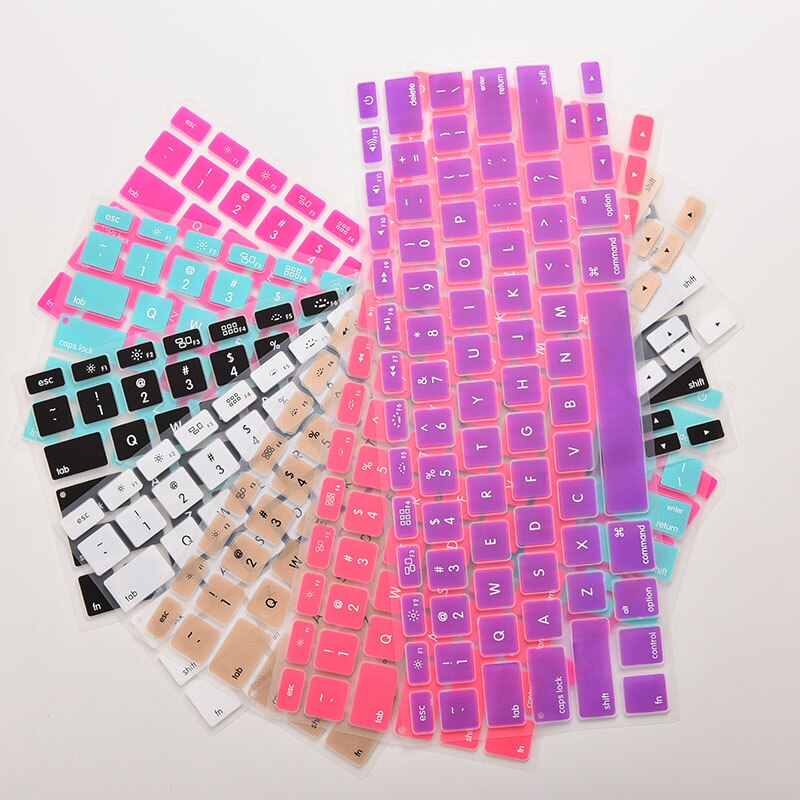 Kleurrijke Siliconen Toetsenbord Cover Sticker Voor Macbook Air 13 Pro 13 15 17 Protector Sticker Film 28.7 Cm X 11.9cm Keyboard Skin