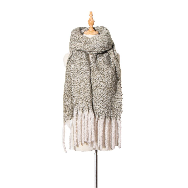 Gros sable gland pince fleur couleur correspondant écharpe châle épaississement écharpe écharpe femmes hiver Sjaals Voor Dames femmes écharpe: 4