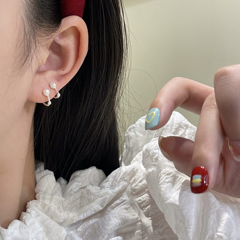 planète boucles d'oreilles femmes coréen Niche exquis oreille accessoires français rétro Simple tempérament boucles d'oreilles bijoux: COULEUR OR ROSE
